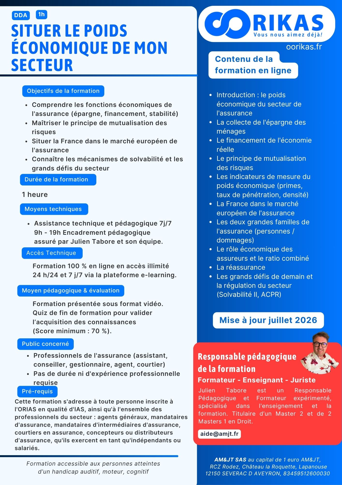 Programme: Situer le poids économique de mon secteur